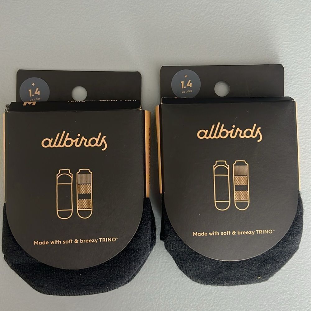 New Allbirds Bundle of 2 Trino Pacer Low Socks in Ash Unisex Size M